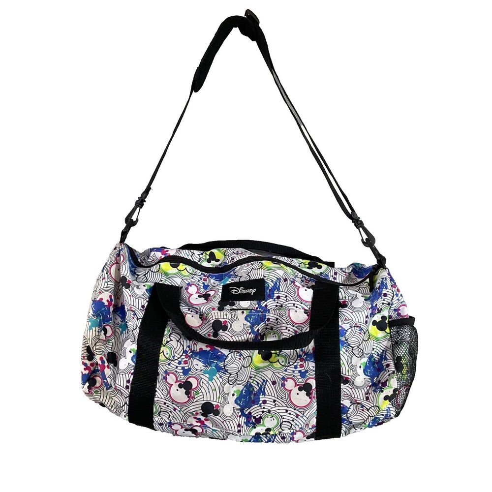 Disney Mickey Mouse AOP Duffel Travel Overnight Weekender Bag Strap Multicolor